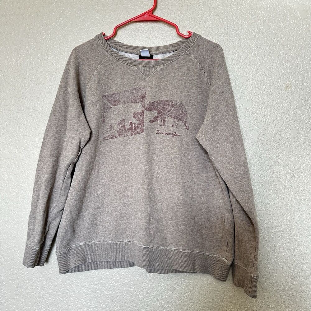 Denver Zoo Brown Crewneck Sweatshirt Women’s Large Grizzly Bear Tundra